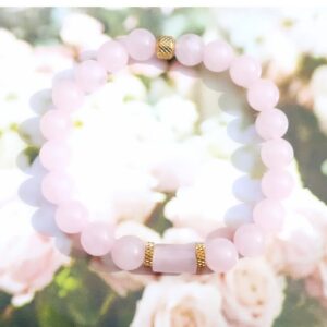 Bransoletka damska z kamieni naturalnych kwarc różowy kuznyt-labellafashion
